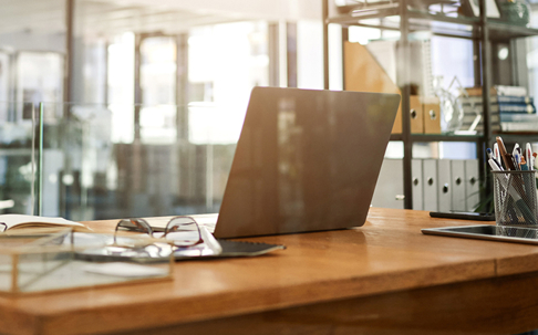 Computer on desk